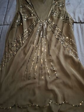 Ricki's Black Sequin Sheer Top Sz M